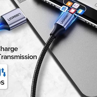 ♂ Ugreen USB 2.0 tipo C 3A Nickle Cable trenzado (1m) negro-60126 ♩