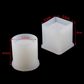 [bigmango] Molde de silicona epoxi DIY contenedor organizador cuadrado redondo soporte de almacenamiento caliente (9)