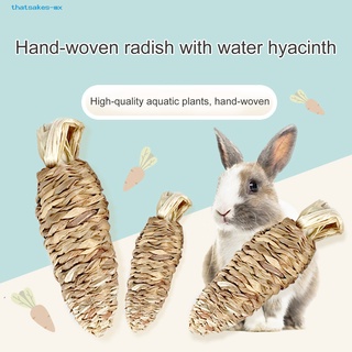 thatsakes seguro masticar juguete conejo molar agua jacinto tejido a mano rábano de buen aspecto para el hogar