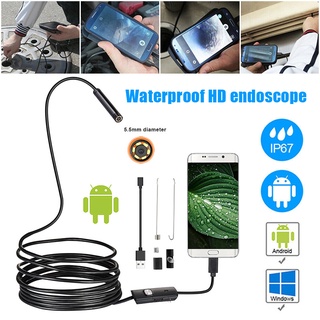 5.5mm Industrial endoscopio cámara HD USB LED endoscopio impermeable inspección Borescope para Android PC
