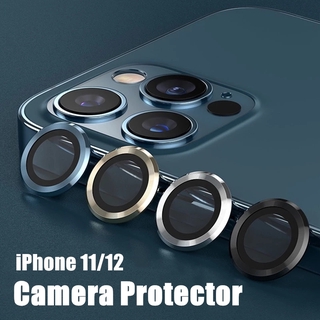 Para iPhone 12 Pro max 11 Anillo De Metal De Vidrio Cubierta Completa De La Lente Cámara Protectores 12mini 11/12pro