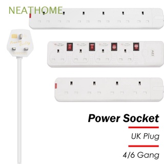 NEATHOME Plug and Play UK Plug Home Faja electrica Toma de corriente Cable de extensión Profesional Switch Cargador Cable de electricidad 4 / 6 Gang 3 m