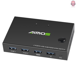 AUDI AIMOS AM-KVM201CC 2 puertos HDMI KVM Switch soporte 4K*2K@30Hz HDMI KVM conmutador teclado ratón USB
