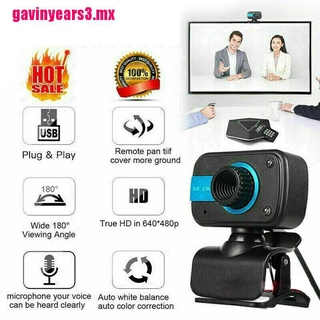 [7GV3MX]HD Webcam USB Computer Web Camera For PC Laptop Desktop Video Cam W/ Microphone