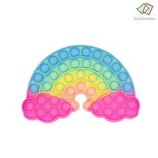 nuevo arco iris pop it redondo fidget niños juguete empuje burbuja alivio del estrés (7)