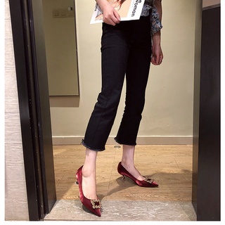 2021Nuevo estilo francés pequeñockTacones altos para mujer tacones bajos tacón medio Xiuhe zapatos de boda rojos zapatos de novia (5)