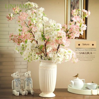 LINUAN ramo Artificial Sakura 4 ramas flor de cerezo flor de cerezo de seda mesa de fiesta decoración de boda decoración del hogar/Multicolor