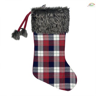 W/W calcetín De lana De felpa Falsa De navidad/no tejido Grande Para decoración De navidad y Gami (2)