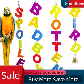 Gooditem Letter Bell Parrot - periquito para pájaros, escalada, juego colgante, juguete para mascotas, decoración
