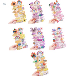 qwell 14 unids/Set niños niñas lindo dibujos animados Clips de pelo niños princesa arco iris fruta flor horquillas Headwear navidad cumpleaños pasadores accesorios para el cabello regalos (1)