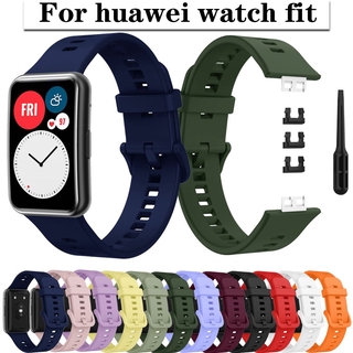 Banda de silicona para Huawei Watch FIT Correa con herramienta Correa de reloj reemplazar pulsera Smartwatch accesorios Correa suave