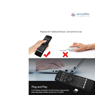 W&B 2.4G retroiluminación ratón de aire teclado inalámbrico de 6 ejes Somatosensory Control remoto de detección de movimiento juego IR botones de aprendizaje para Mini PC Smart TV Android TV Box proyector (9)