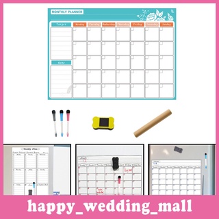 Soft Large Magnetic Weekly Planner Whiteboard Sticker Monthly Weekly Memo Reminder Improve Efficiency Organizer with Pen