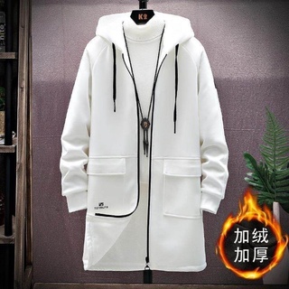 Estilo de Hong Kong Otoño e Invierno gabardina de longitud media ropa de hombre de moda a estrenar más la tendencia de tamaño impreso estudiante chaqueta atractiva (1)