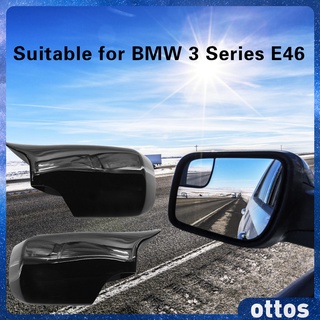 (Otto) 1 par de cuerno espejo lateral cubierta brillo negro para BMW E46 serie 3 1998-2005