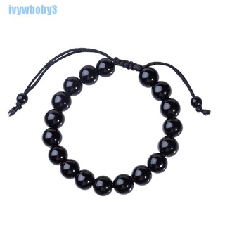 [IW] Fashion Round Obsidian Stone Healthcare Bracelet Healthcare Weight Loss Bracelet BO (5)