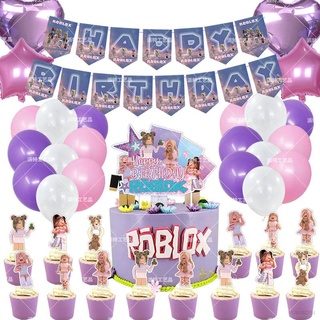 64 unids/Set ROBLOX juego de decoración de fiesta de niños bebé fiesta de cumpleaños necesita decoración de tarta globo fiesta suministros niño