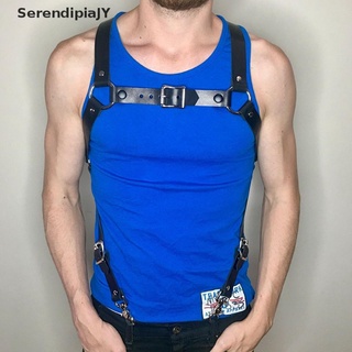 SerendipiaJY Men Body Restraint Leather Harness Belts Straps Suspenders Braces Armor Costumes Hot