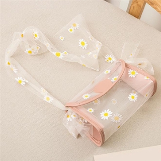 bolso de hombro con cinta transparente con estampado de crisantemo pequeño para mujer (7)