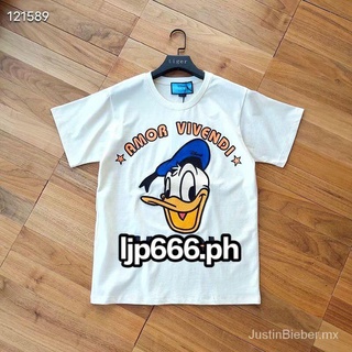 Gu**i X Disney co-branded tshirt Donald duck pattern embroidery design short sleeve tshirt2021