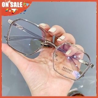 ☒✣■Suit thug flat mirror male retro myopia glasses frame female Chen Weiting, handsome anti-blue light photochromic glasses