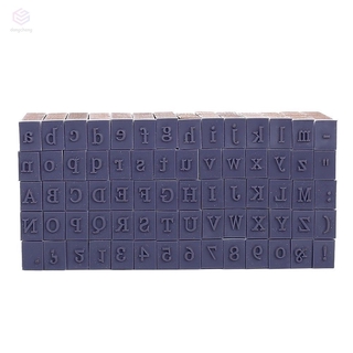 Juego de sellos de goma de madera con números de letras de alfabeto multiusos, 70 unidades, caja de madera (7)