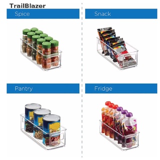 [trailblazer] Organizador de plástico apilable para almacenamiento de alimentos, cocina, nevera, con asas calientes