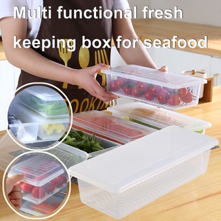 transparente superimposable refrigerador fresco caja de almacenamiento de pescado en frío caja de almacenamiento