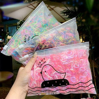 1000 unids/Pack de moda coreana niñas coloridas pequeñas bandas de pelo de goma Ponytail titular elástico accesorios para el cabello tiki