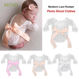 MOVIL bebé encaje mameluco accesorios body recién nacido fotografía Props 2019 nueva sesión de fotos ropa de bebé bebé niña gran arco/Multicolor