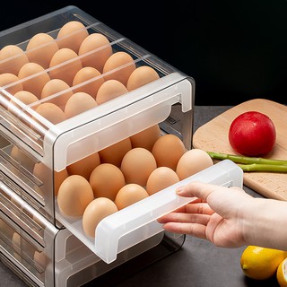 Caja de almacenamiento de huevos de 32 rejillas de doble capa compartimento bandeja de huevo (1)