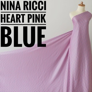 Nina Ricci corazón rosa azul metro tela (0,5 m)