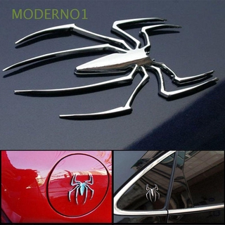 MODERNO1 nuevo 3D coche pegatinas Universal Metal cromo forma de araña plata/oro emblema insignia caliente Auto adhesivo/Multicolor (1)