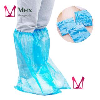 5 pares de fundas desechables de plástico de alta parte superior para zapatos de lluvia antideslizantes impermeables