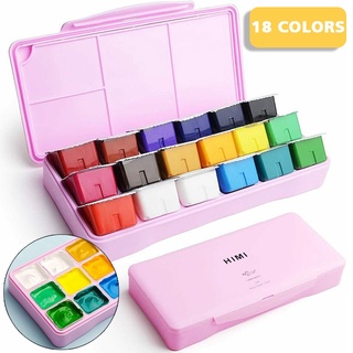 18 Colores 30ml Jelly Cup Gouache Pintura Set Portátil Caso Para Artistas Estudiantes NewYetBloom