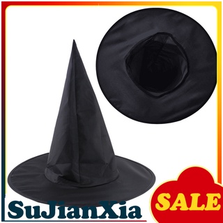Sujianxia adulto mujeres negro bruja sombrero puntiagudo gorra de Halloween fiesta disfraz Cosplay accesorio