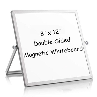 [brprettyia] marco de aleación de aluminio mini pizarra blanca escritorio memo board f/ oficina en casa 20x30cm