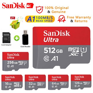 SanDisk - tarjeta de memoria Micro SD (100 mb, s ULTRA A1 clase 10, 32 gb, 64 gb, 128 gb, 256 gb, 512 gb) (1)