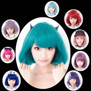 Como Anime disfraz Cosplay recto corto pelo rizado peluca mujeres precioso Bob Hairpiece