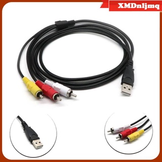 [nljmq] cable usb a a 3rca, 1,5 m/5 pies usb macho a 3 rca macho jack divisor de audio video av compuesto cable adaptador para
