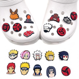 Nuevo Naruto Escribir Zapatos De Ojos Redondos Flor Zapato Hebilla Suave PVC Goma Decorativos Accesorios Crocs Jibbitz (WX)
