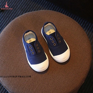 Unisex Color caramelo niño zapatos de lona fácil de usar deslizamiento en zapatos con suela de goma