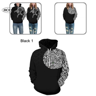 [moccity] Men Women Couple Hoodie All Match Pockets Hooded Sweatshirt Comfy for Office