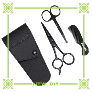 Beard Mustache Nose Ear Scissors with Comb Set Face Trimming Kit for Beauty -