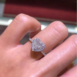 Señora de la moda del anillo de diamantes completo en forma de corazón creativo