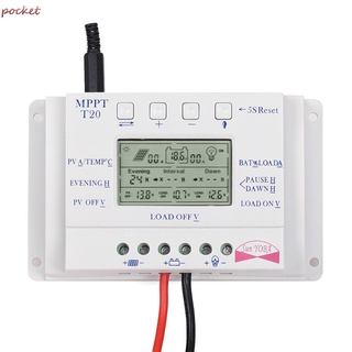 controlador solar 20a 12/24v mppt lcd inteligente automatica identificación de carga y descarga de luz de circuito de bolsillo