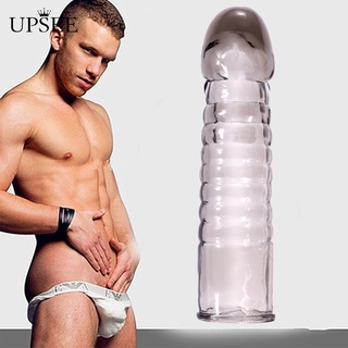 upsee hombres transparente condón ampliación espesar pene manga adulto juguete sexual