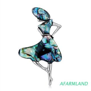 afarmland dancing girl shell broches de dibujos animados collar pines corsage insignias accesorios de vestir