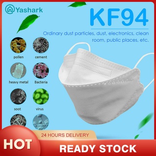 【⭐Precio bajo⭐Máscara KF94 para adultos, doble derretir, a prueba de polvo, transpirable, protección kn95, en forma de sauce, en forma de pez, de cuatro capas, blanco/negro, 50 unidades [YA]