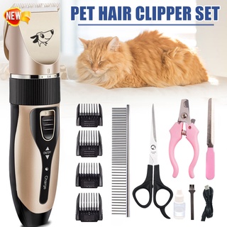 Máquina de afeitar para mascotas Clipper Set para perros gato gatito cachorro eléctrico corte de pelo accesorios suministros (1)
